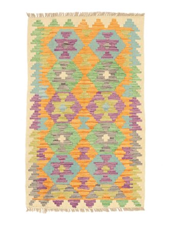 Tapete Oriental Kilim Afegão Old Style 75X121 Laranja/Verde Escuro (Lã, Afeganistão)