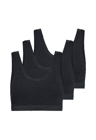 JBS of Denmark Ekologisk Bambuviskos, 3-pack Bh Top, Svart Dam XL