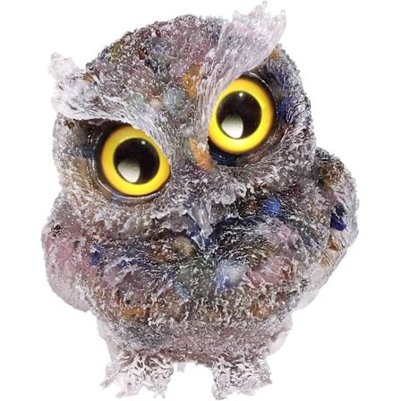 2 stk. Resin med Tumlede Sten Ugle Figur Skrivebordsindretning, Dekorativ Krystal Dyre Statue til Hjemmekontor Ornament, Rosenkvarts/ametyst/