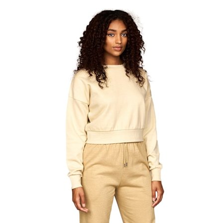 Juice Dam/Damer Catalina Crew Neck Crop Sweatshirt M Stone