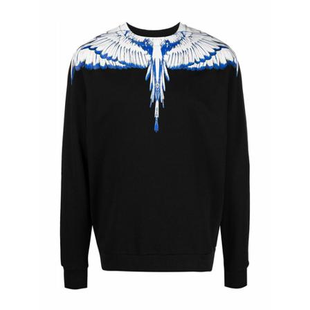 Marcelo Burlon Icon Wings Regular Tröja svart, Herr, Herr, Storlek: M
