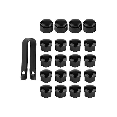 20 stk. 17 mm høykvalitets boltbeskyttelse (4 stk. låsehetter + 16 stk. normale hetter), sekskantede beskyttelseshetter for hjulmuttere, med 