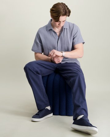 Jack & Jones JORNANTUCKET DOUBLE CLOTH SHIRT SS JNR Blå Skjortor Kille - Kids Brand Store