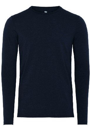 Dovre Långärmad Undertröja | 100% Stickad Merinoull Gråmelerad Underlinnen & t-shirts Herr Blå XL