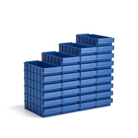 Aufbewahrungsbox DETAIL, passend für 5 Trennwände, 400x188x80 mm, blau, 30er Pack