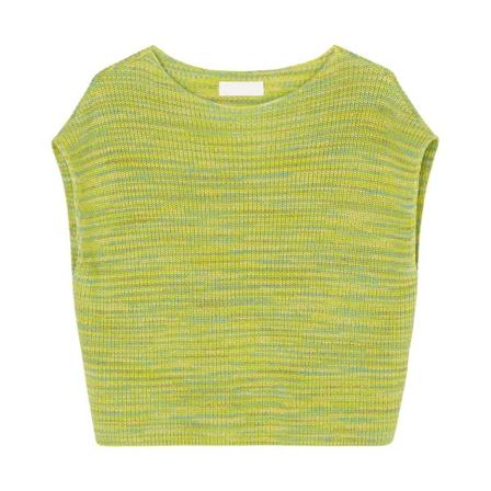 Marc O'Polo, Sleeveless jumper in a loose fit Groen, Dames, Maat:L