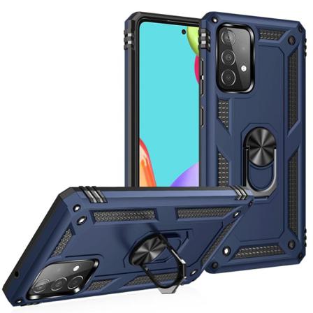 Samsung Galaxy A52 / A52s - Hybrid Armor Ring Skal - Blå Blue Blå