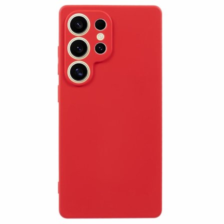 Mikrofiberfôret deksel i mykt gummi for Samsung Galaxy S25 Ultra - Rød