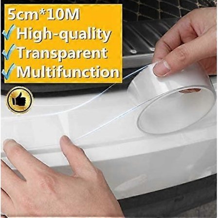 Kofangerbeskytter, Dørtrinsbeskytter til bil, Fælgbeskyttere - 10M Klar Gummi Bilbeskyttelsesstrimmel 5cm*10M