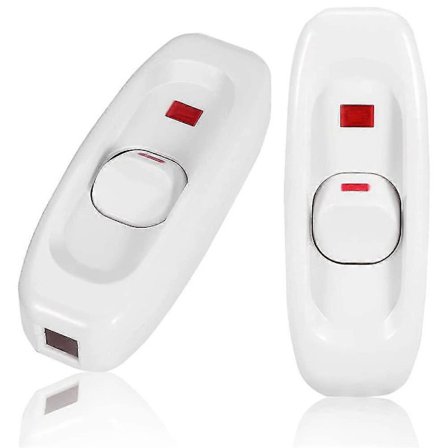 Sladdströmbrytare med vippströmbrytare för lampa, sladdströmbrytare, lampströmbrytare, inline på/av-strömbrytare, 2 stycken 250v 10a inline på/av 