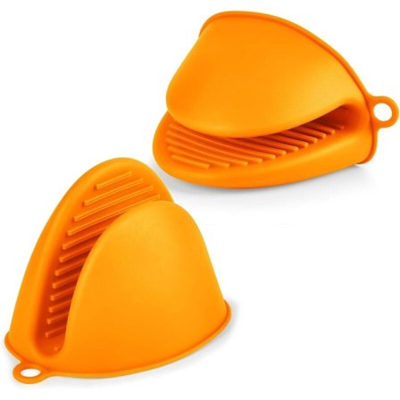Varmebestandige ovnhandsker - Tykke silikone skridsikre køkkenhandsker 1 par til madlavning BBQ Bagning Orange
