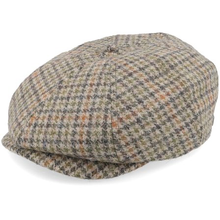 Brixton - Grey flatcap Czapka Z Daszkiem - Brood Oatmeal/Charcoal Houndstooth Snap Cap @ Hatstore