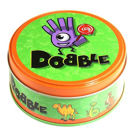 Spot It -korttipeli useille pelaajille, loogisen päättelyn harjoituslautapeli perheen kokoontumiseen