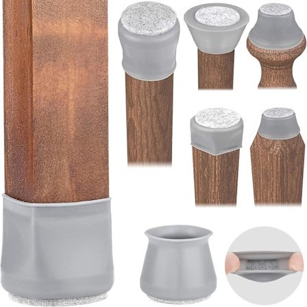 Stolskydd för alla former av stolsben - Kan anpassas till alla former av stolsben som runda / fyrkantiga / rektangulära / oregelbundna stolsben. 