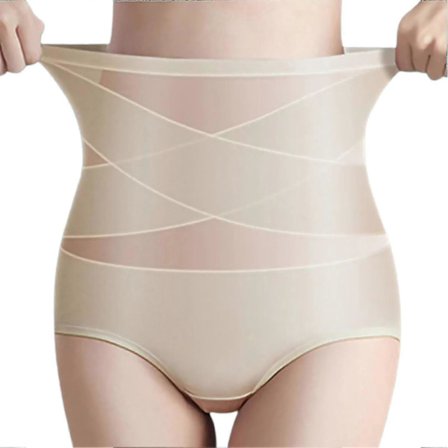 Högmidjade shapewear trosor underkläder för kvinnor, is-silke, andningsbara, hög midja, magkontroll, kroppsformande trosor, shorts