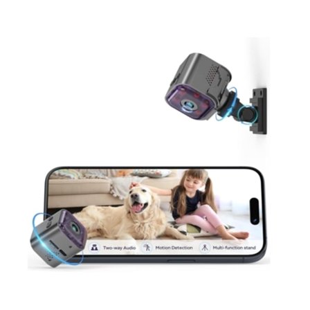 Spionkamera Dold Kamera med Ljud/Video Mini Trådlös Kamera med Telefonapp Tvåvägs Ljud Mörkerseende YEMAESRE Detektering