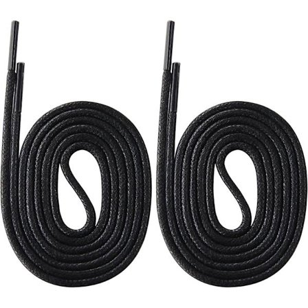 2 par runde voksede skolisser, 2,5 mm tynne skolisser, slitesterke lisser for skolesneakers og alle formelle sko støvler{ROG}