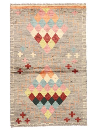 91X192 Tapis Berbère Colourful Moderne Orange/Marron (Laine, Afghanistan) Carpetvista