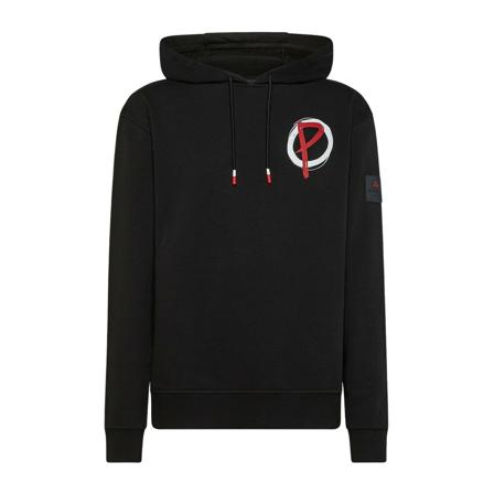 Peuterey Hooded sweatshirt in Gots certified yarn , Zwart , Heren , Maat: M