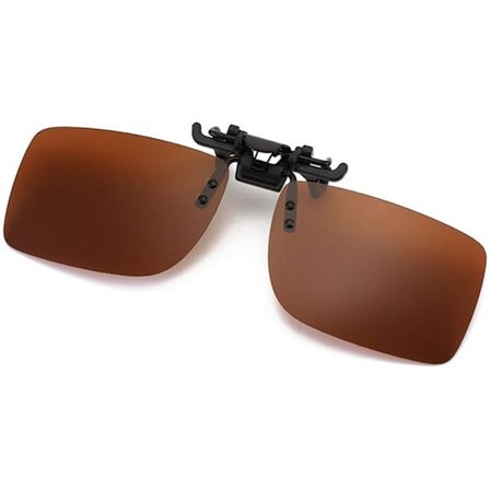 Polarisoidut Clip-on aurinkolasit, ylösnostettava malli, häikäisynesto - Ruskea