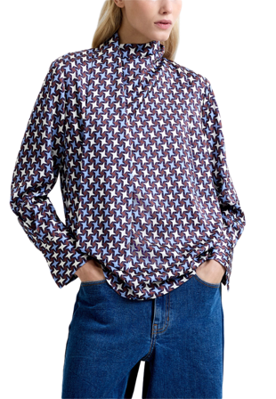 French Connection Gloria Dolly Long Sleeve Scarf Blouse Tröjor Dam Blå M