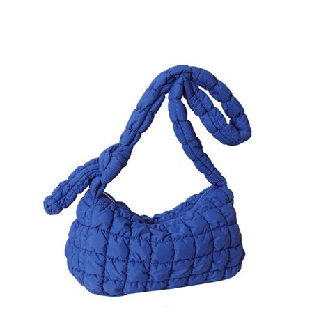Rutet skulderveske Puffy veske MØRKEBLÅ
