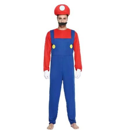 Super Mario Luigi Bros Cosplay-kostyme for barn Voksen mann red_yux