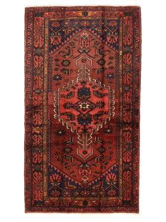 Handgeknoopt Hamadan Vloerkleed 108X193 Wol Donkerrood/Zwart Klein