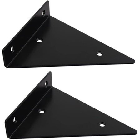 Svarte hyllebraketter, 2 stk 3.1", Hylle støtter - Skjulte braketter