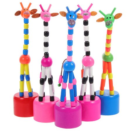 5 st Babys Toys Jul Fingerdockor Trä Giraff Dockor Push Toy Puppet Toys Db
