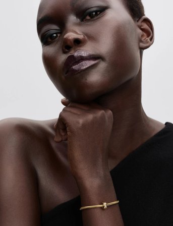 Pandora Disney Mickey And Minnie Mouse 14K Gold-Plated Clip With Clear Cubic Zirconia And Silicone Grip - Gold - ONE SIZE