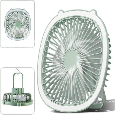 Multifunksjonell Mini USB-vifte (3 hastigheter), Mini skrivebordsvifte og skrivebordsstativ - Perfekt for hjem, kontor og utendørs