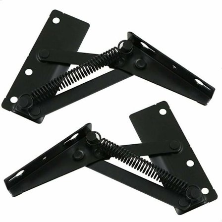 Fjederløftehængselbeslag - Klapbeslag Skabshængsler Dør til foldbar sofa, senge låg, møbeltilbehør, sort, 2 stk._xx