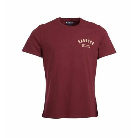 Barbour, Preppy T-shirt Rood, Heren, Maat:M,Katoen
