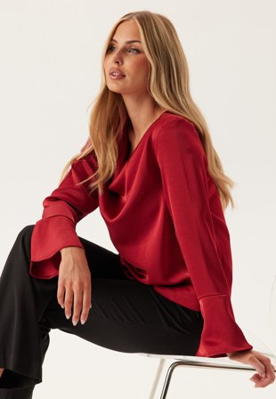 Object Collectors Item-Objchilli L/S RE WATERFALL TOP-38