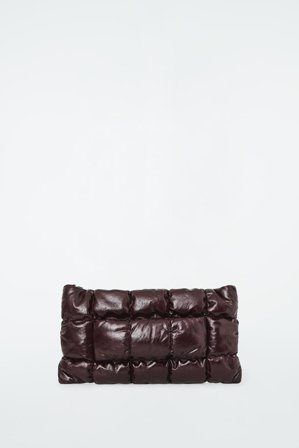 COS Women's Pillow Quilted Clutch Bag - Leather in Red