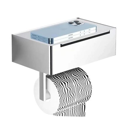 Vægmonteret toiletpapirholder, vandtæt, rustfrit stål, vådservietdispenser, Bright -A