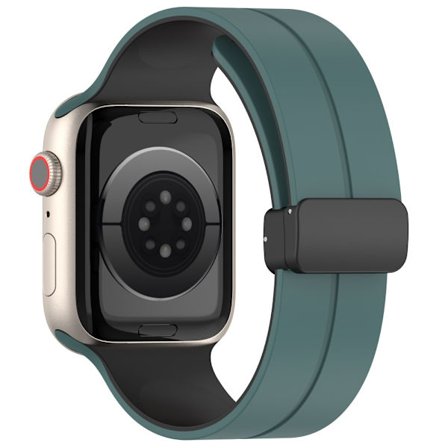 Apple Watch Series 8 (41 mm) armband i tvåfärgad silikon - Olivgrön / Svart