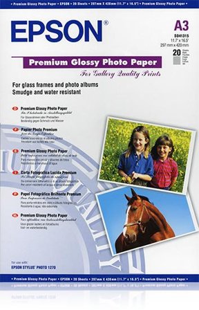 Epson Premium Glossy Photo Paper A3 - 20 ark - 255 g/m²