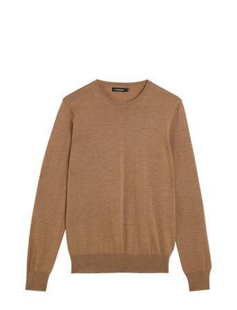 Lyle Merino Crew Neck Sweater Strikkegenser M. Rund Krage Brun J. Lindeberg