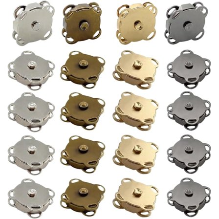 20 kpl magneettisia neppareita, 14 mm magneettisia neppareita ompeluun, 4 värin magneettinappi ompelureiällä neppareita laukkuihin vaatteisiin Cr