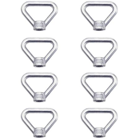 Løfteøje møtrik 8 stk. M8 Ring møtrik Skruemøtrik Sølv 304 Rustfrit stål Trekant Ring møtrik Løftering Øjemøtrik Fastgørelse M8 Hun Ring møtrik