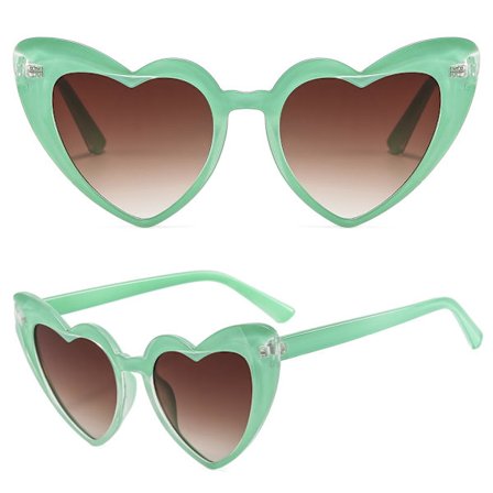 Sydämenmuotoiset aurinkolasit naisille, muodikkaat vintage-silmälasit kissansilmätyyliset silmälasit, hienot mekkoasusteet naisille ja tytöille, 