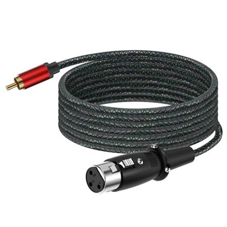 XLR Hona Till RCA Hane Ljudkabel Guldpläterade Kontakter Flexibelt Metallhölje