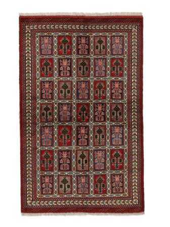 Turkaman Rug 135X215 Black/Dark Red Wool, Persia