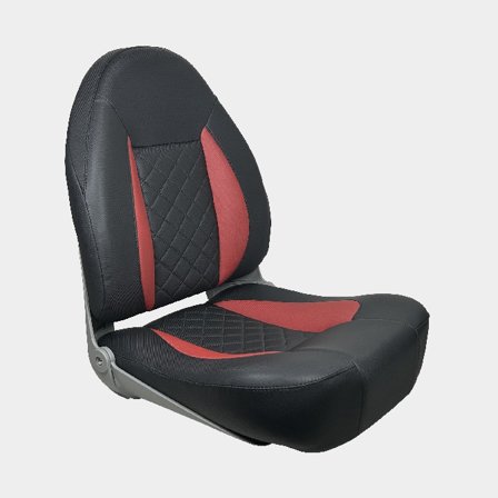 Cadeira náutica dobrável ESM CP48, 48 x 58 x 60 cm, preto/vermelho-acastanhado