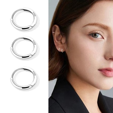 S999 sterling silver örhängen, 3 par