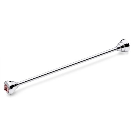 Sølvfarget kragestang med rosa zirkonia for menn - Skjortenåler