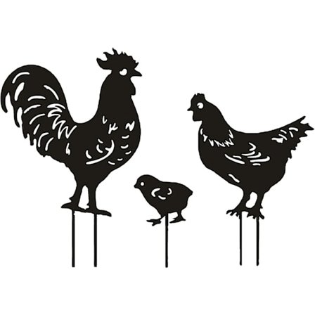 Udendørs Metal Havepynt, Kylling Havekunst Metal Statuer Dekorative