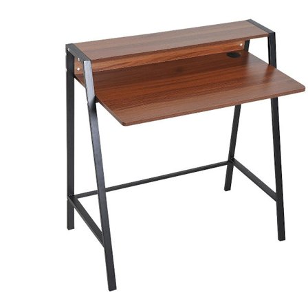 Rootz Desk - Computer Desk - Office Table - Computer Table - Drawer - Processed Wood - Steel - Brown - Black